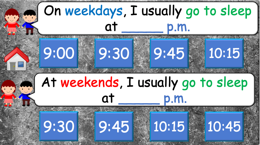 Grade 4 - ESL Lesson - Daily Routine / Time - PowerPoint Lesson