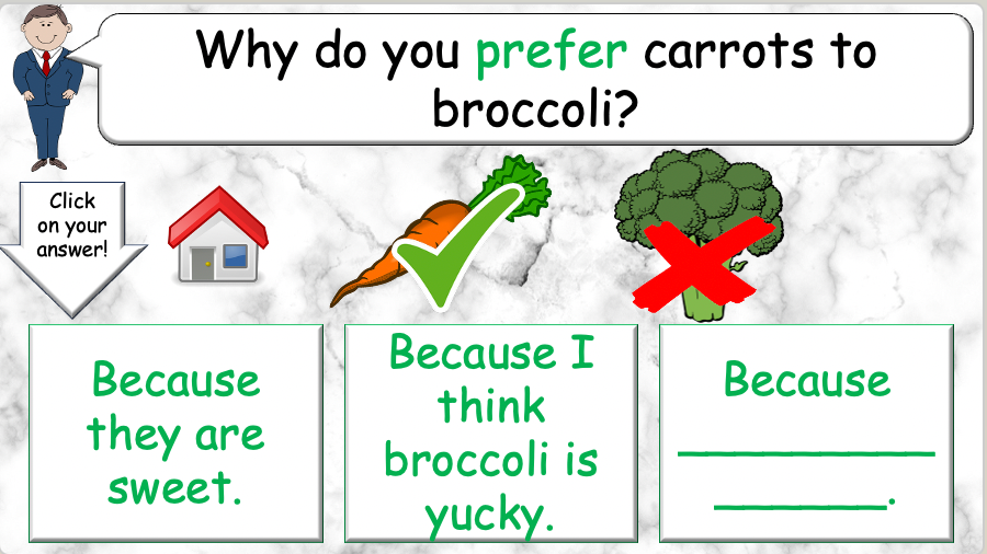 Grade 4 - ESL Lesson - Different Preferences - PowerPoint Lesson