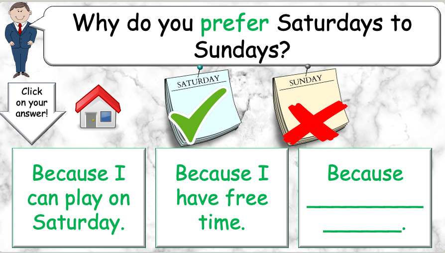 Grade 4 - ESL Lesson - Different Preferences - PowerPoint Lesson