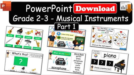 Grade 2-3 - ESL Lesson - Musical Instruments - Part 1