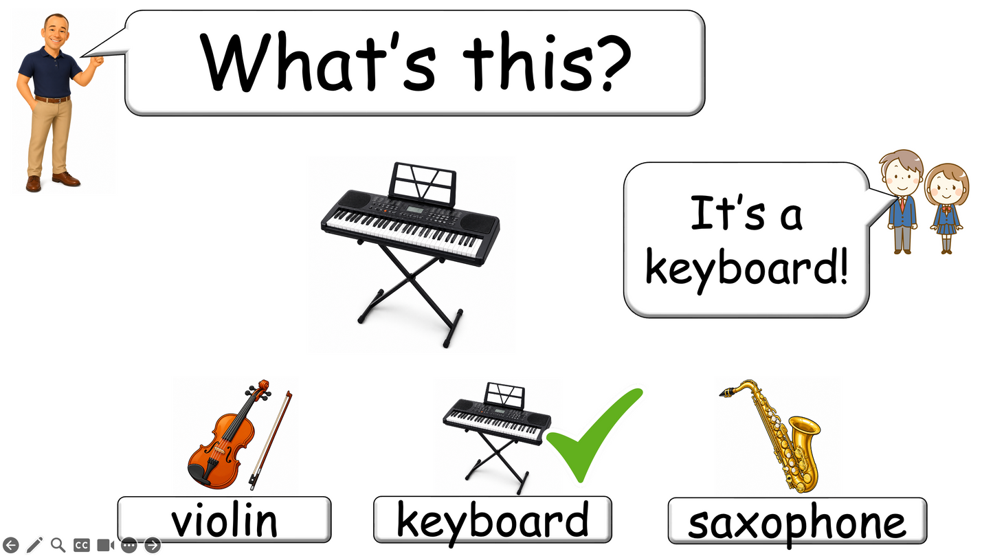Grade 2-3 - ESL Lesson - Musical Instruments - Part 1