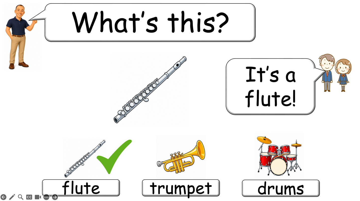 Grade 2-3 - ESL Lesson - Musical Instruments - Part 1