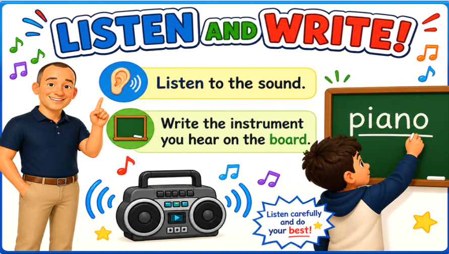 Grade 2-3 - ESL Lesson - Musical Instruments - Part 1