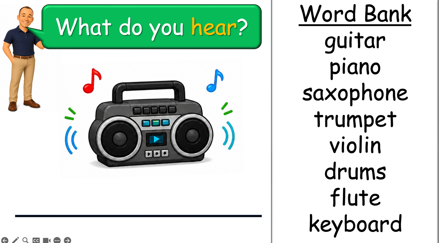 Grade 2-3 - ESL Lesson - Musical Instruments - Part 1