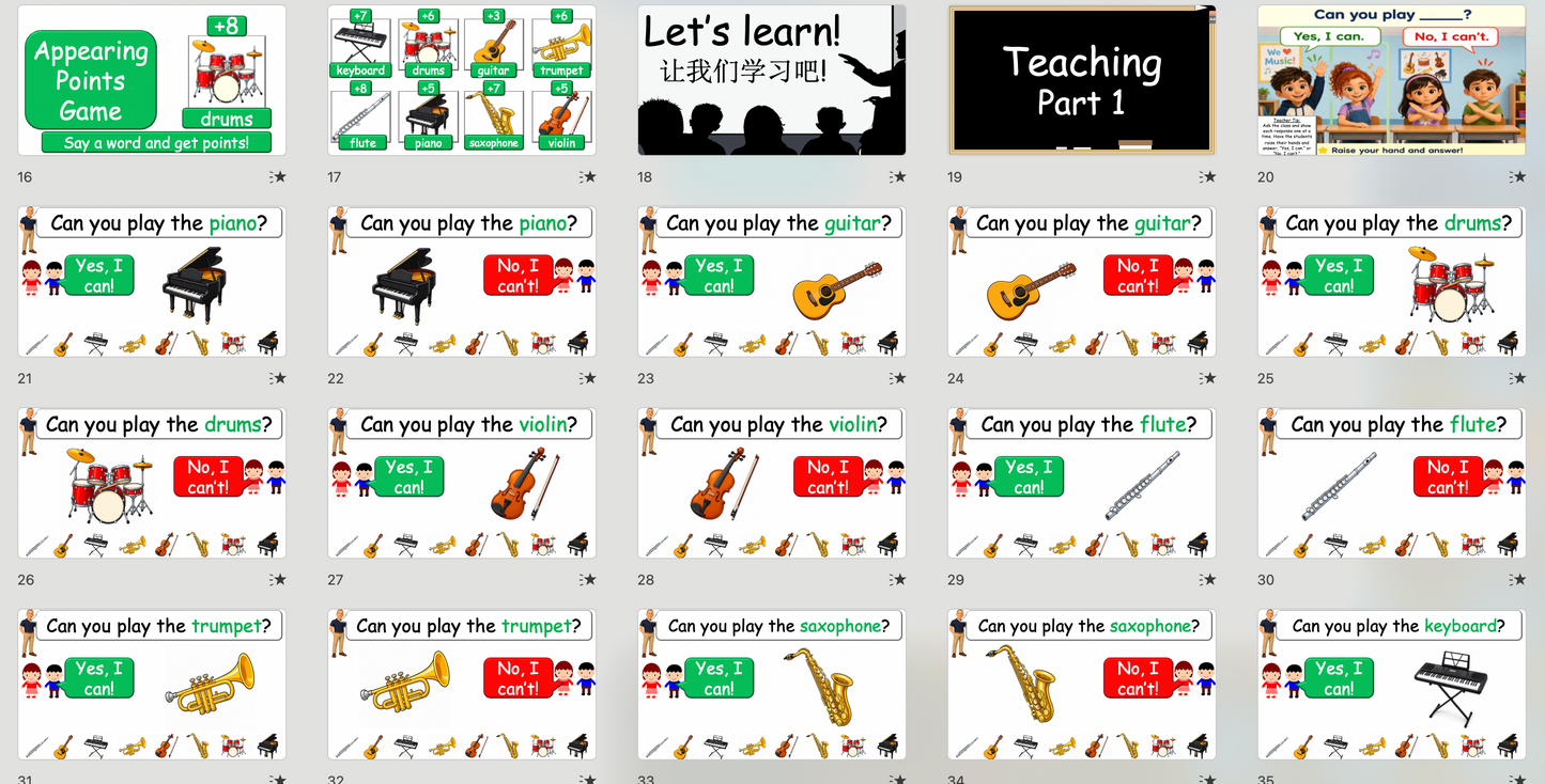 Grade 2-3 - ESL Lesson - Musical Instruments - Part 2