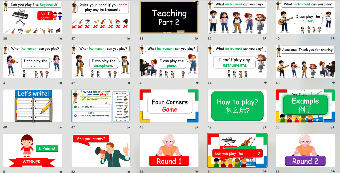 Grade 2-3 - ESL Lesson - Musical Instruments - Part 2