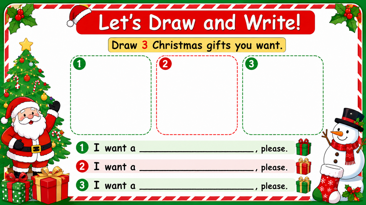 Grade 1-3 - ESL Lesson - Christmas Lesson - PowerPoint Lesson