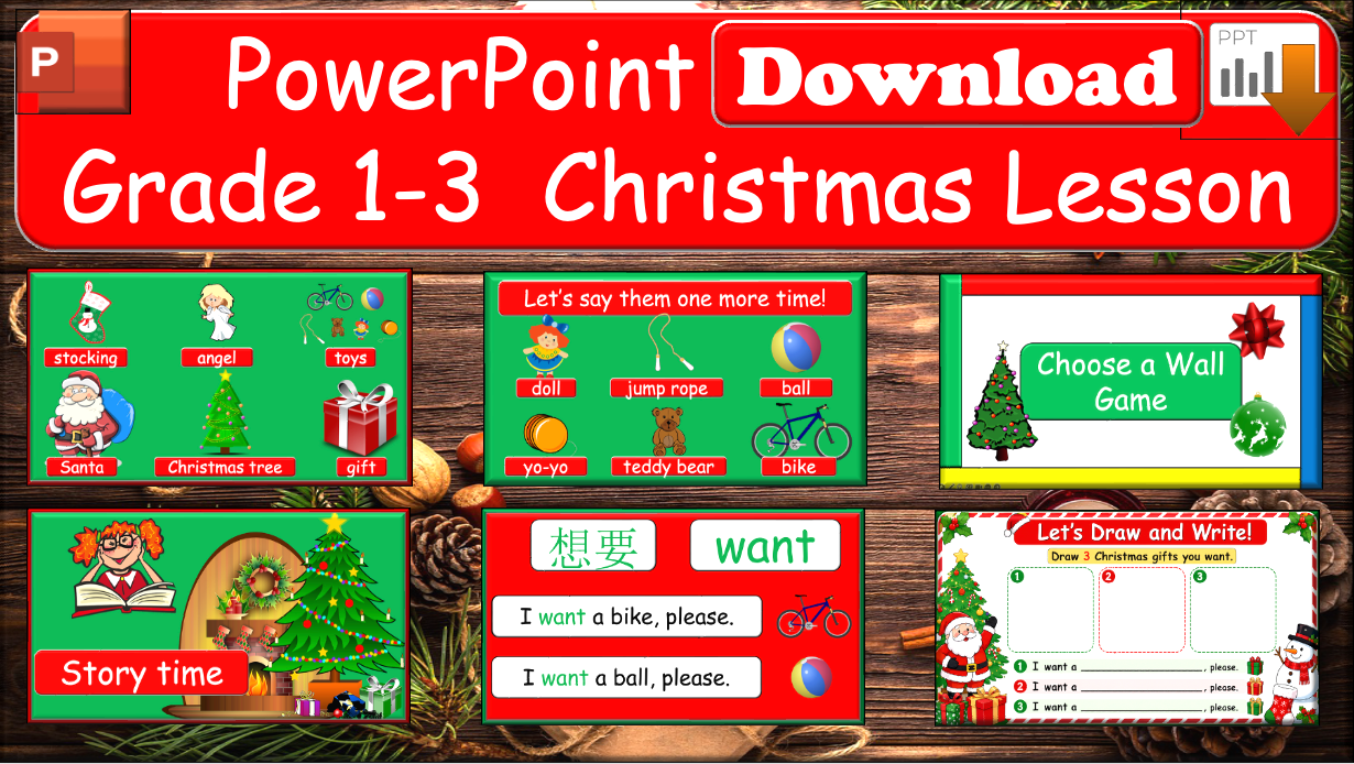Grade 1-3 - ESL Lesson - Christmas Lesson - PowerPoint Lesson