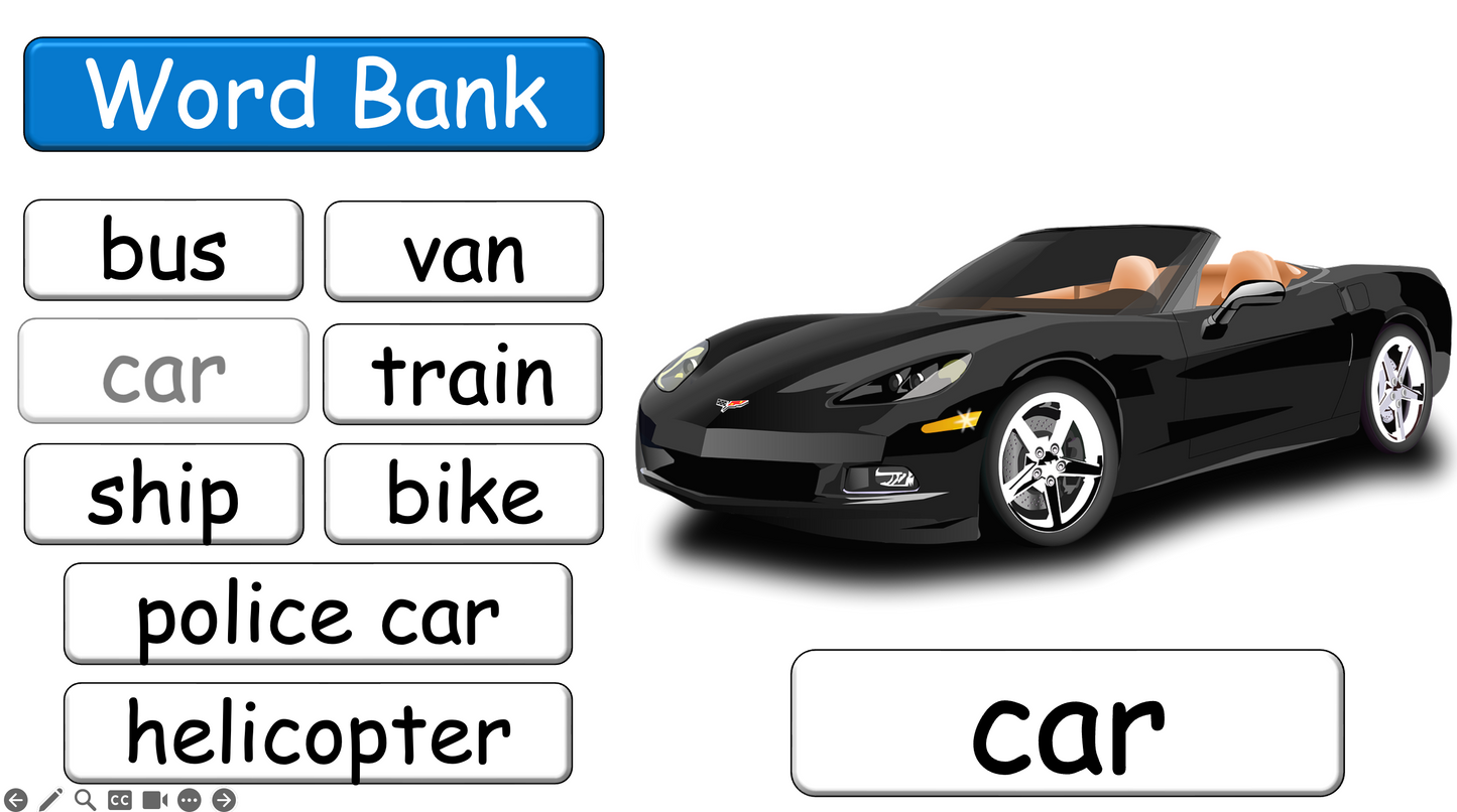 Grade 2 - ESL Lesson - Vehicles - Part 1 - PowerPoint Lesson