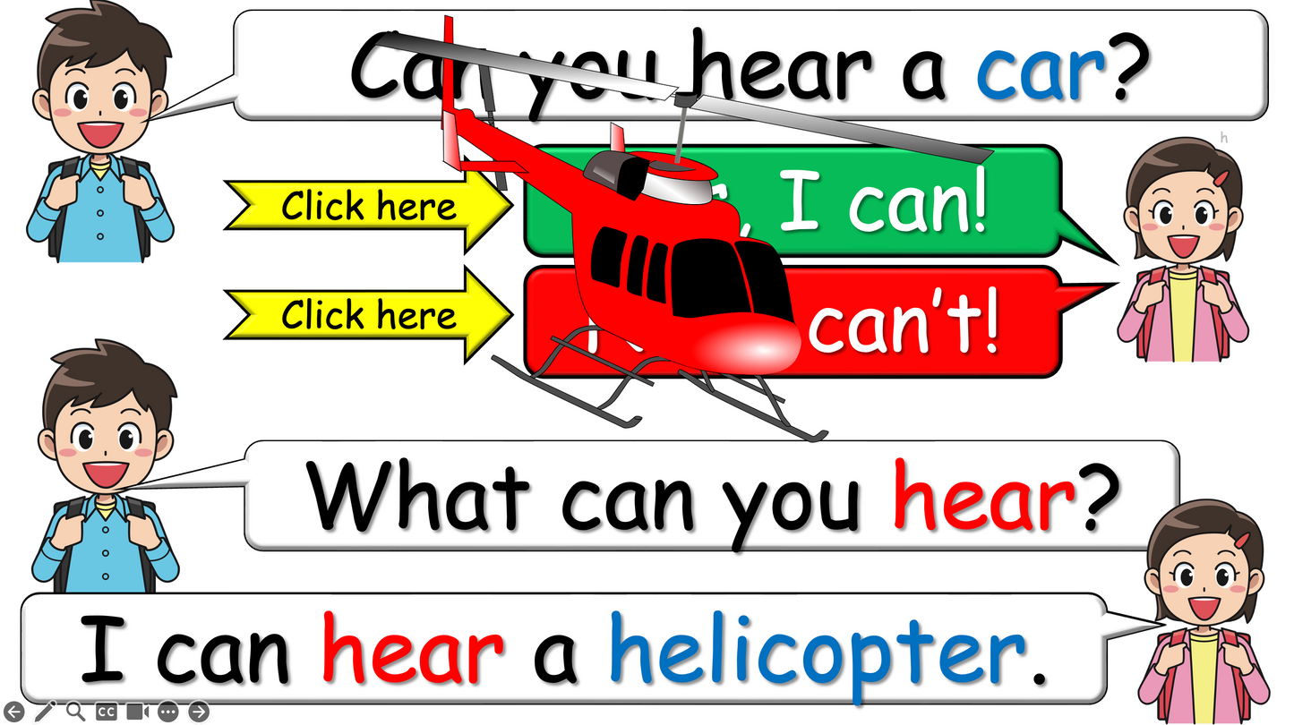 Grade 2 - ESL Lesson - Vehicles - Part 2 - What can you hear? - PowerPoint Lesson