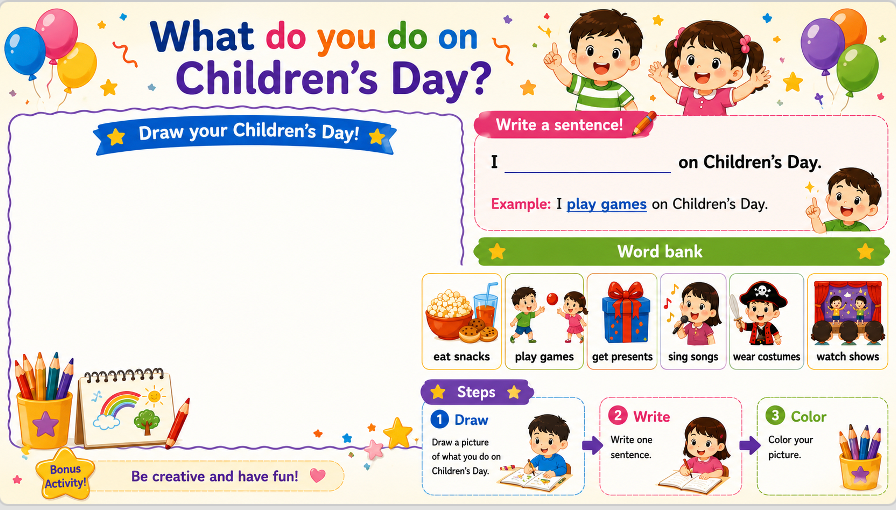 Grade 1-3 - ESL Lesson - Children's Day