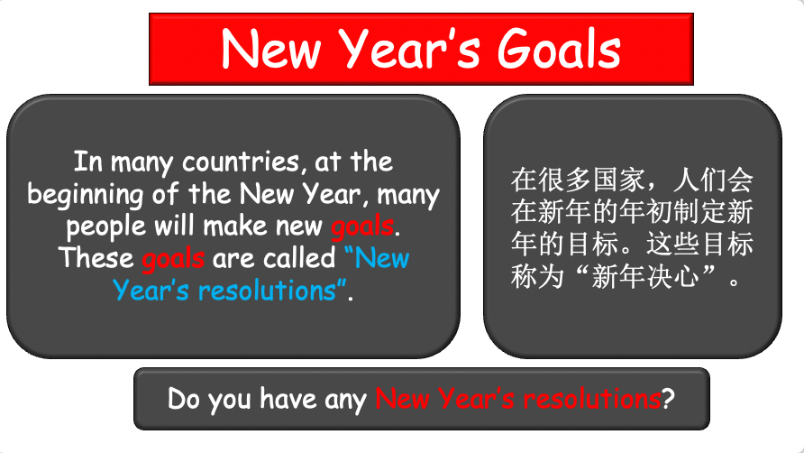 Grade 4-6 - ESL Lesson - New Year's resolutions - Part 1 and 2 COMBO Deal - 2 PowerPoint Lessons