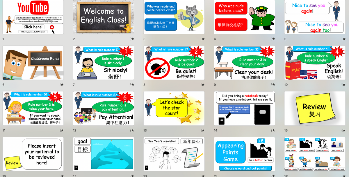 Grade 4-6 - ESL Lesson - New Year's resolutions - Part 1 and 2 COMBO Deal - 2 PowerPoint Lessons