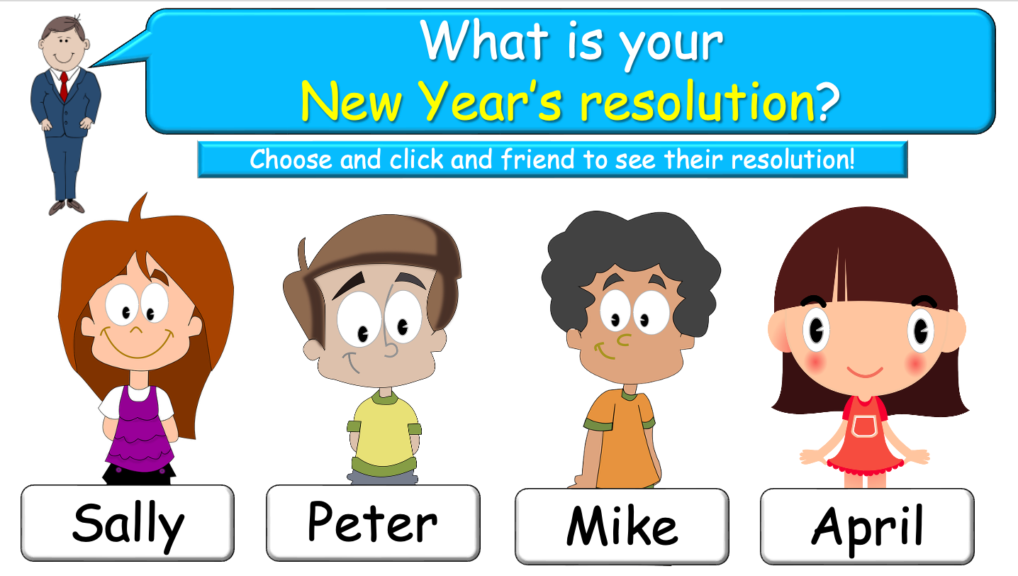 Grade 4-6 - ESL Lesson - New Year's resolutions - Part 2 - PowerPoint Lesson
