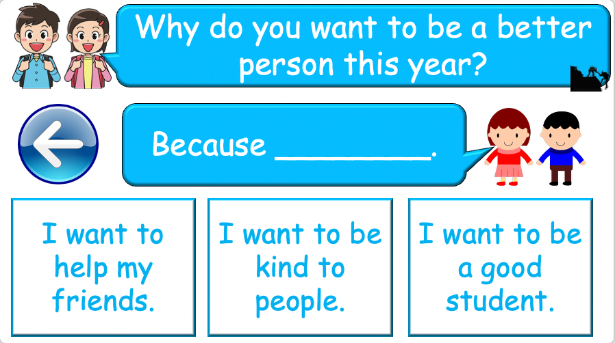 Grade 4-6 - ESL Lesson - New Year's resolutions - Part 2 - PowerPoint Lesson