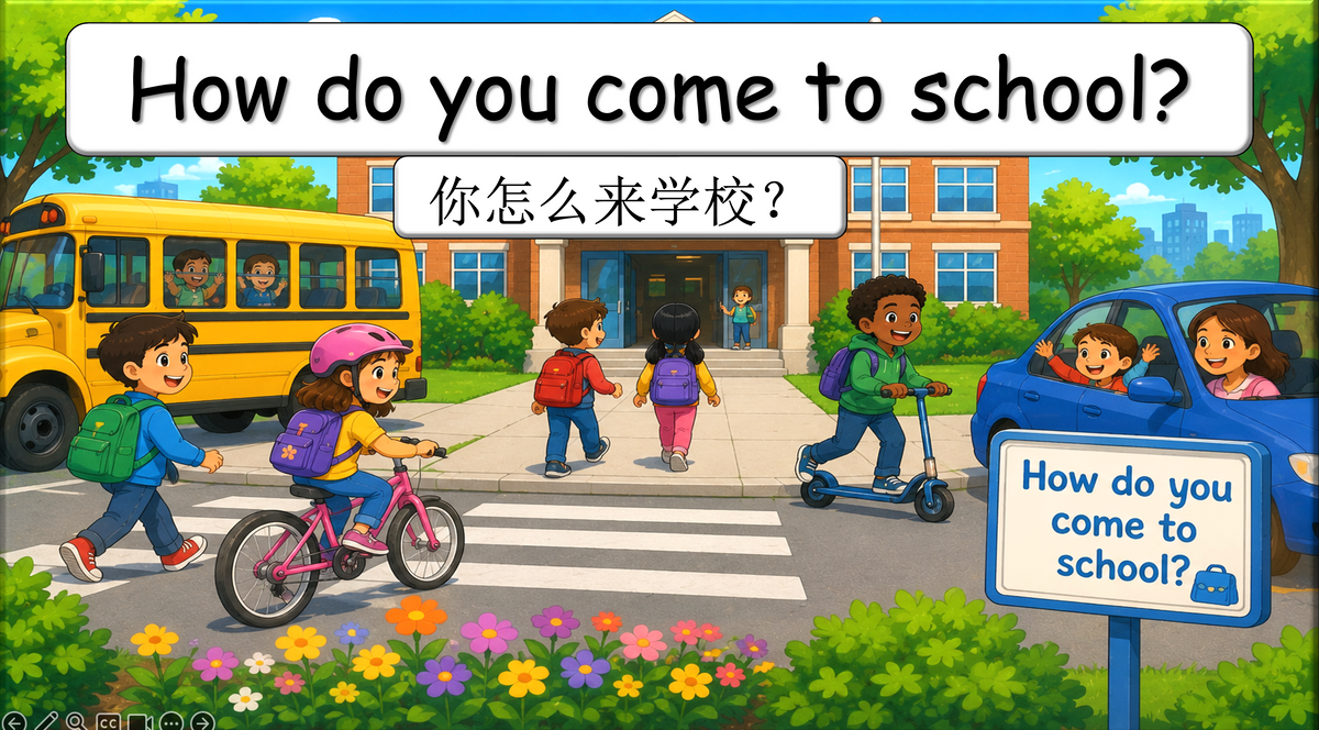 Grade 2 - ESL Lesson - How do you come to school?