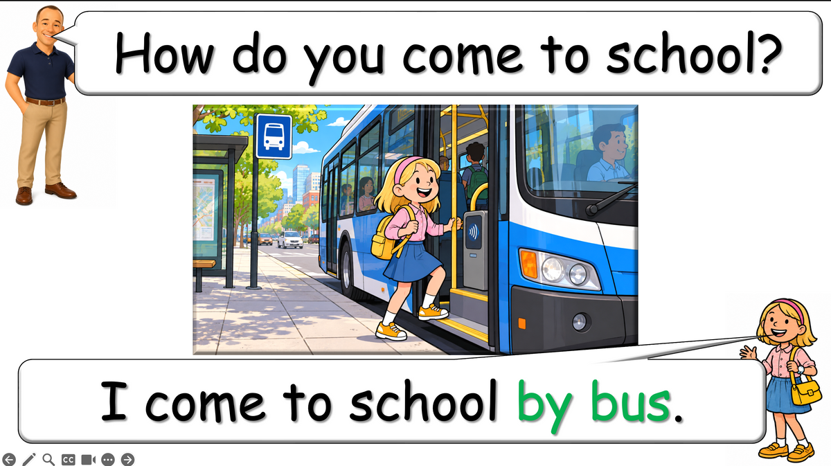 Grade 2 - ESL Lesson - How do you come to school?