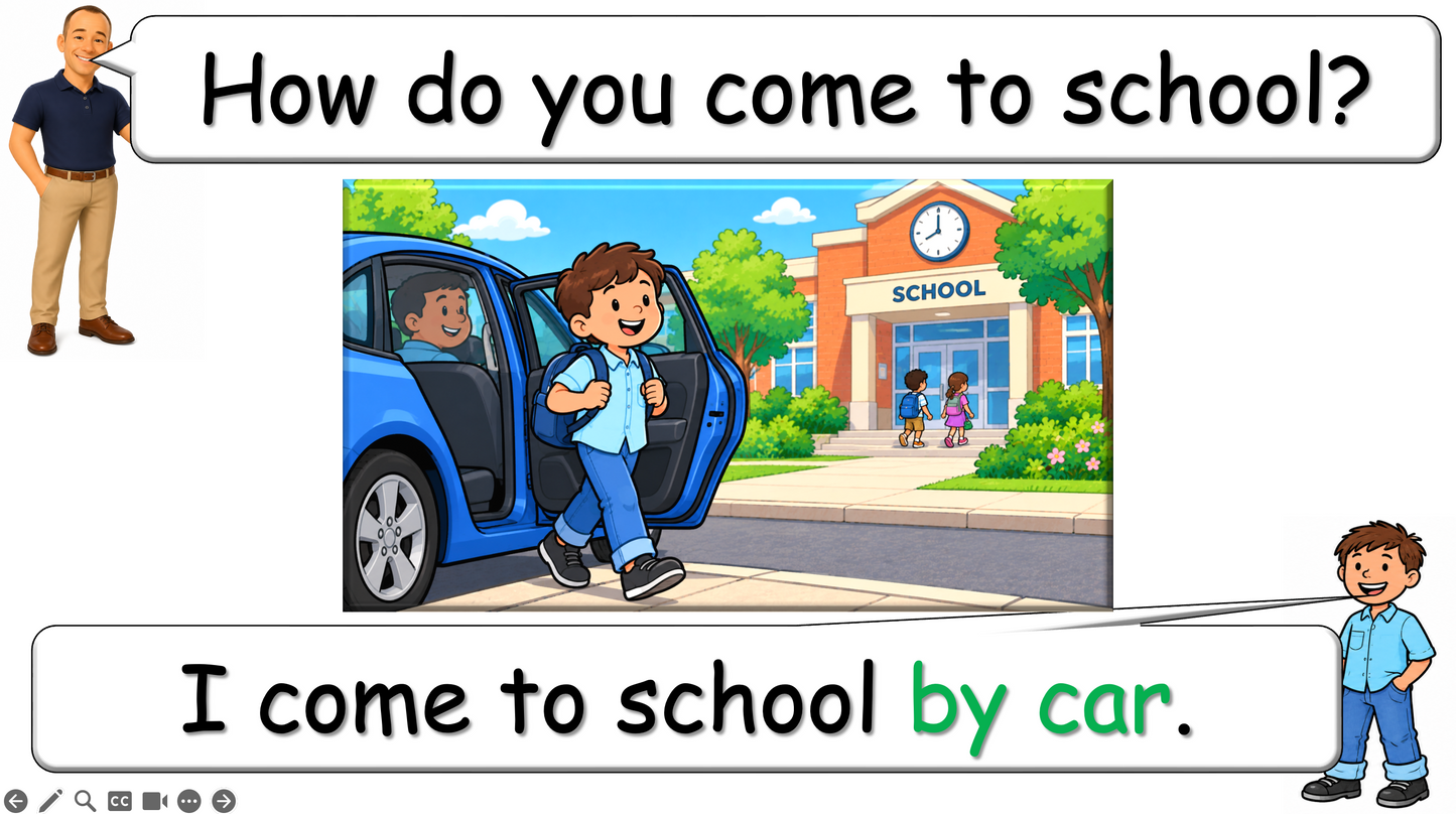 Grade 2 - ESL Lesson - How do you come to school?