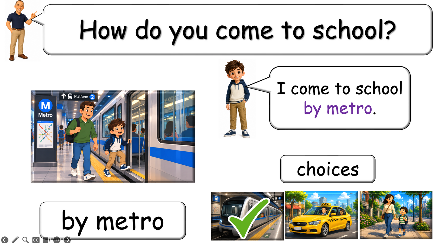 Grade 2 - ESL Lesson - How do you come to school?