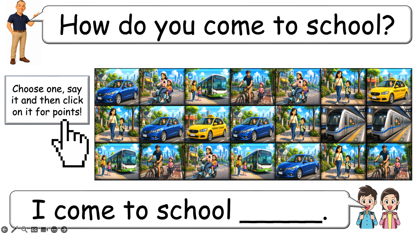 Grade 2 - ESL Lesson - How do you come to school?
