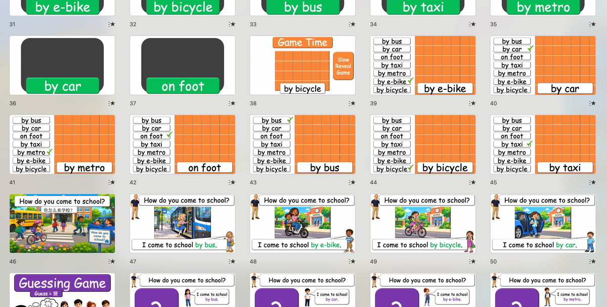 Grade 2 - ESL Lesson - How do you come to school?