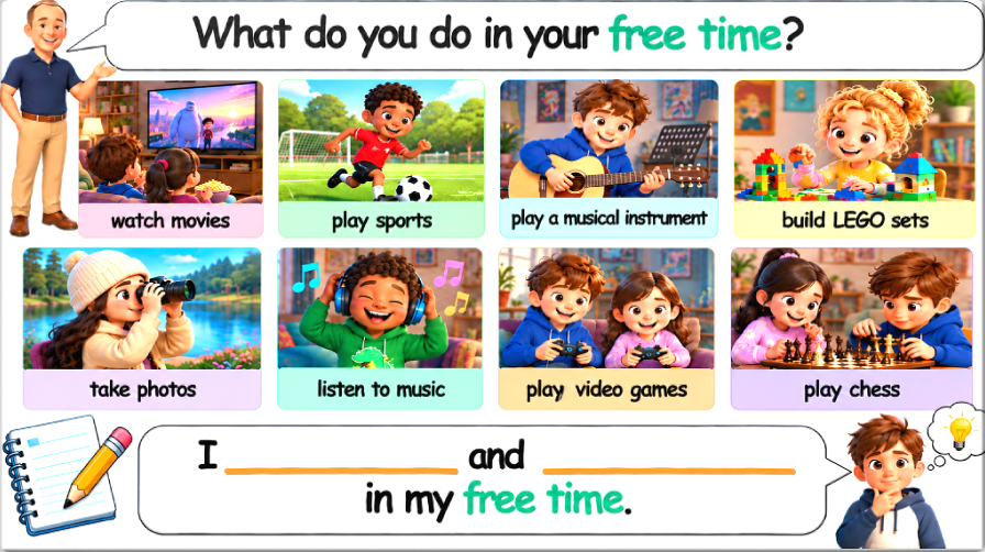 Grade 4 - ESL Lesson - Hobbies and Free Time