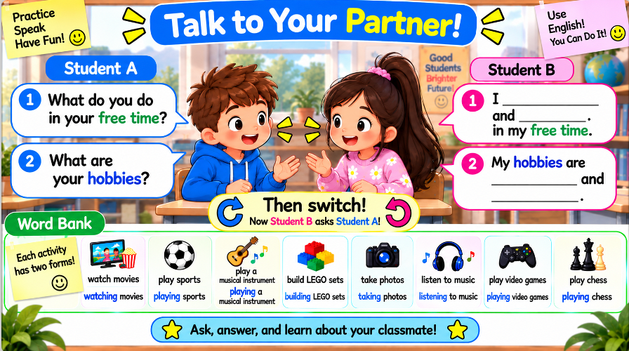 Grade 4 - ESL Lesson - Hobbies and Free Time
