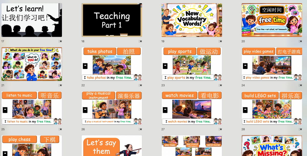 Grade 4 - ESL Lesson - Hobbies and Free Time