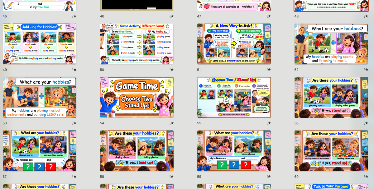 Grade 4 - ESL Lesson - Hobbies and Free Time
