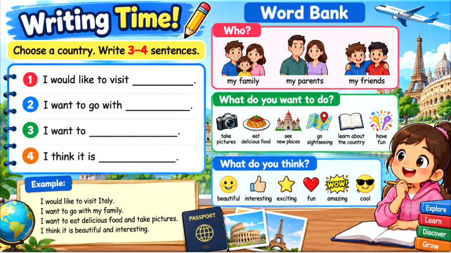 Grade 4-5 - ESL Lesson - Food Around the World - Part 1 - Countries