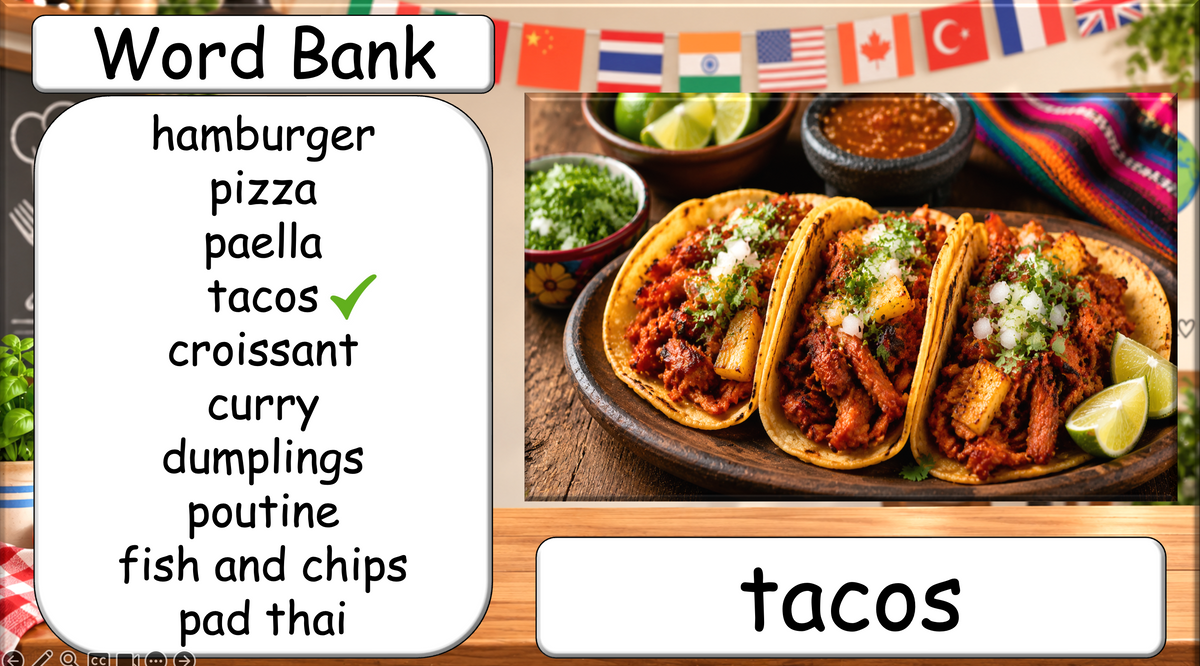 Grade 4-5 - ESL Lesson - Food Around the World - Part 2 - Food