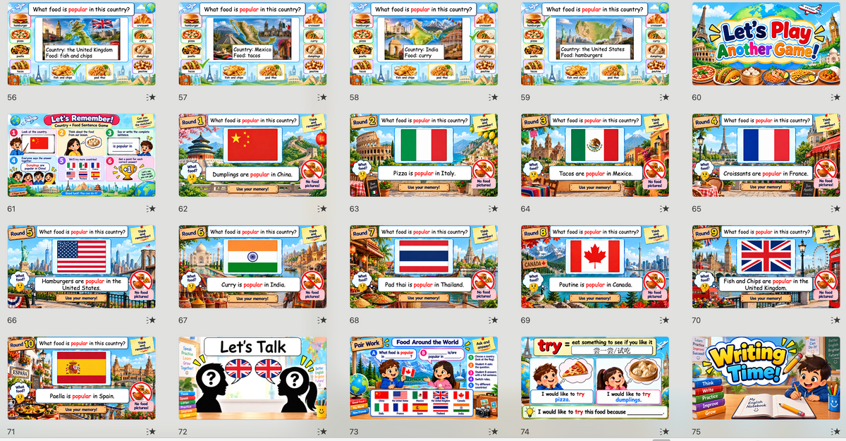 Grade 4-5 - ESL Lesson - Food Around the World - Part 2 - Food